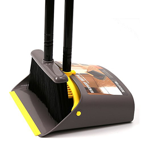 Dust Pan and Broom Set Cleans Broom and Dustpan Set Upright Stand Up Dustpan